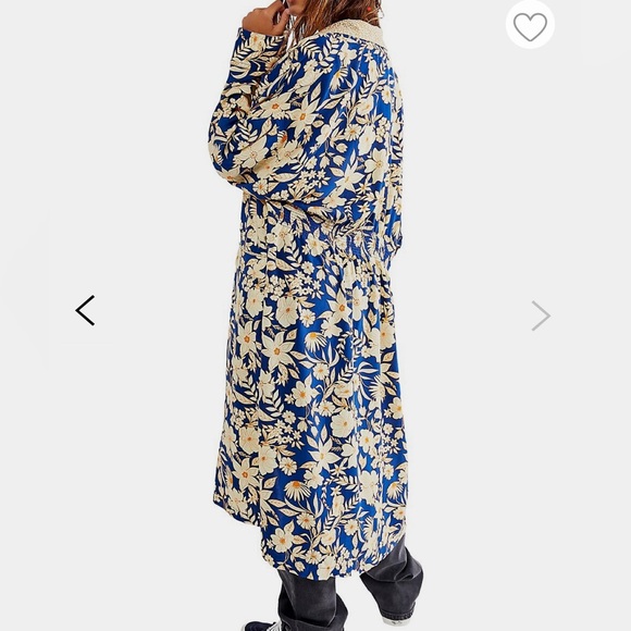 Free People Wild Nights Printed Longline Duster Coat NWT - Picture 2 of 8